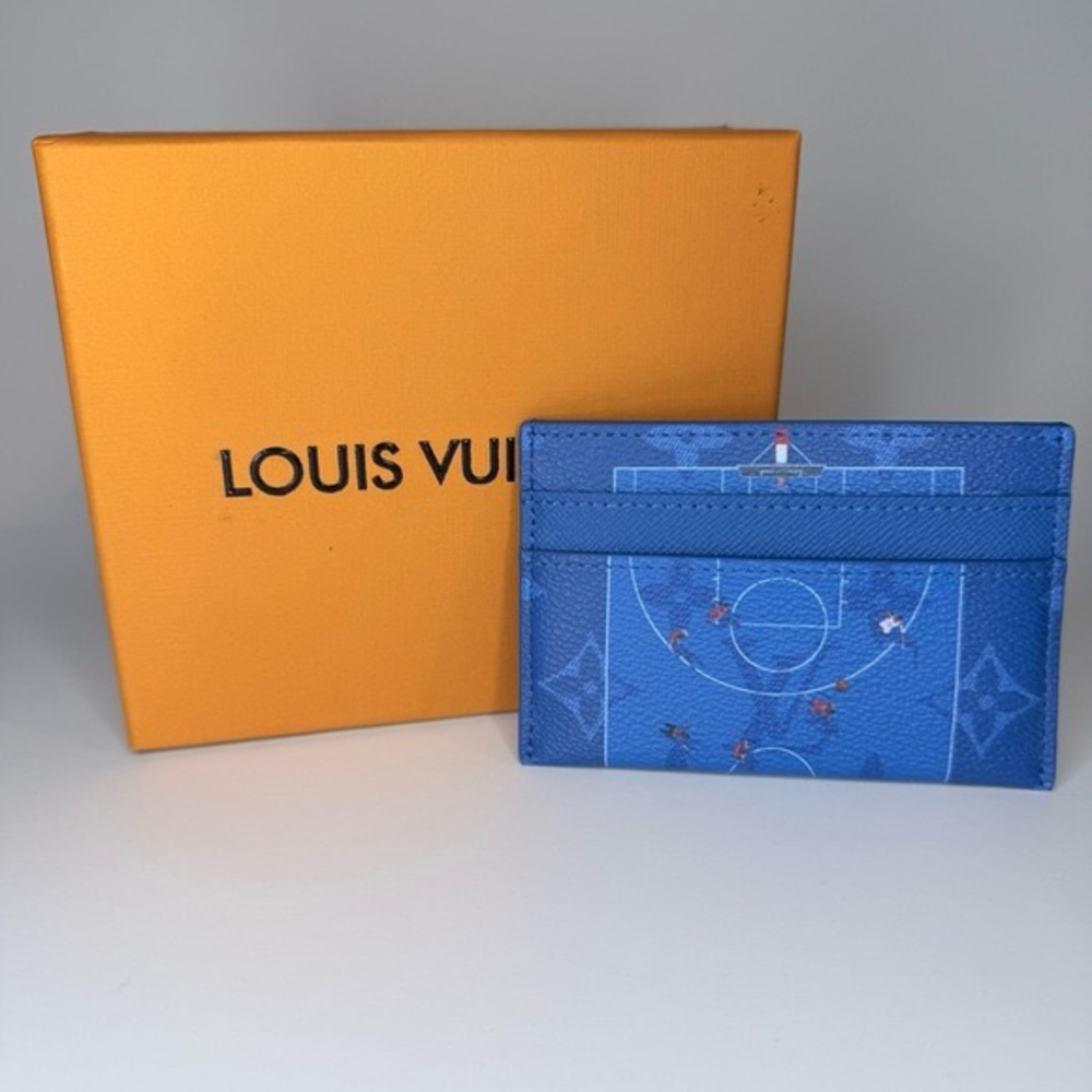 Louis Vuitton Basketball Blue Card Holder with Iconic Design